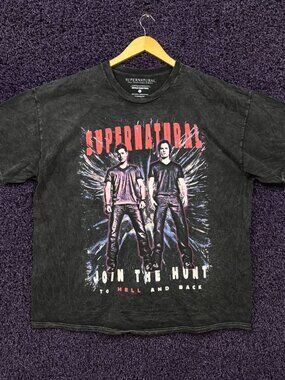 Supernatural Join The Hunt to Hell & Back TV Promo T-Shirt L